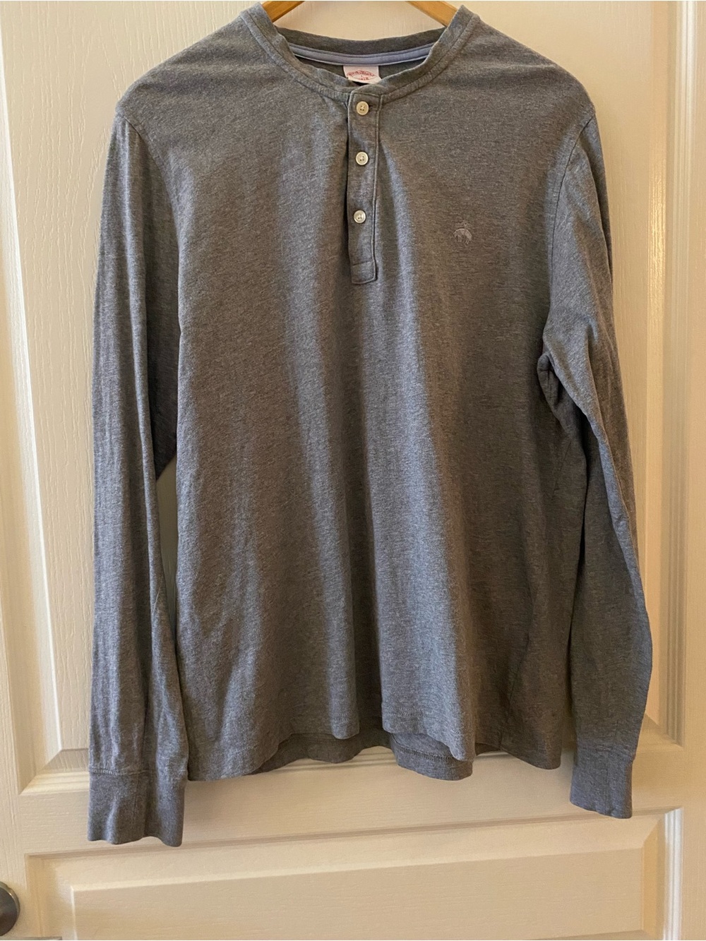 BROOKS BROTHERS Men’s Long Sleeve 1/4 Button Down 100% Cotton Shirt in Grey - L